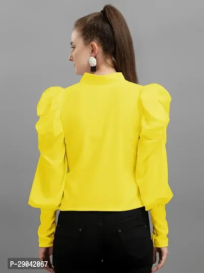 DL Fashion Casual Solid Women Yellow Top-thumb2