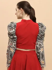 Adokedo Party Geometric Print Women Red Top-thumb1