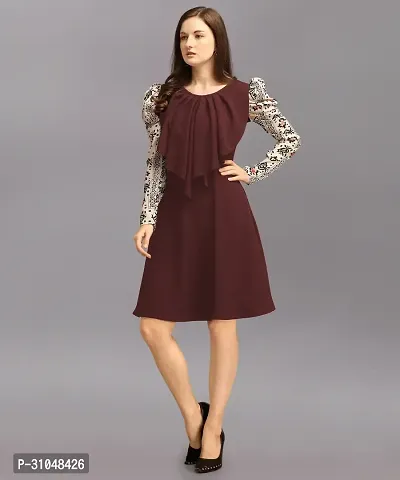 Stylish Brown Polyester Solid Dress For Women-thumb3