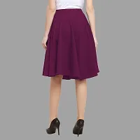 Stylish Purple Polyester Solid Skirts For Women-thumb1