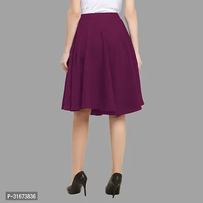 Stylish Purple Polyester Solid Skirts For Women-thumb2