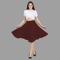 Stylish Maroon Polyester Solid Skirts For Women-thumb3