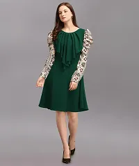 Stylish Green Polyester Solid Dress For Women-thumb3