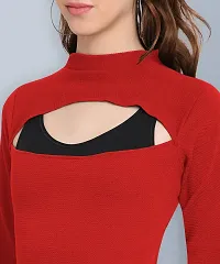 Elegant Red Viscose Rayon Solid Top For Women-thumb3