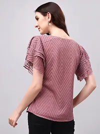 Casual Solid Women Purple Grey Top-thumb1