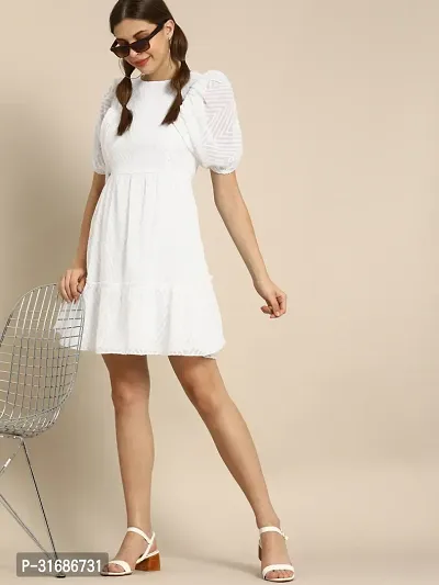 Stylish White Georgette Dresses For Women-thumb3