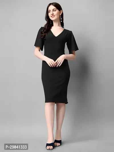 DL Fashion Women Sheath Black Dress