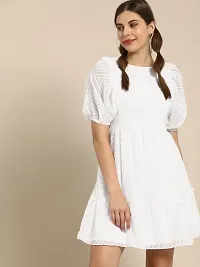 Stylish White Georgette Dresses For Women-thumb3