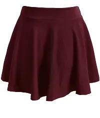 Stylish Maroon Polyester Solid Skirts For Women-thumb1