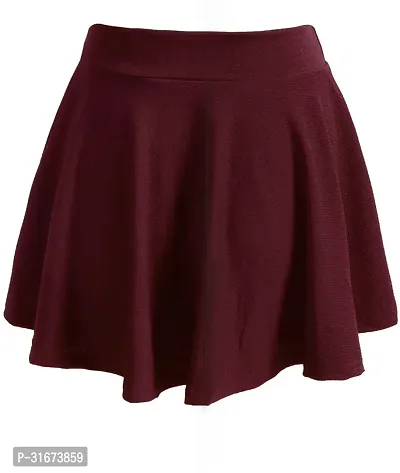 Stylish Maroon Polyester Solid Skirts For Women-thumb2