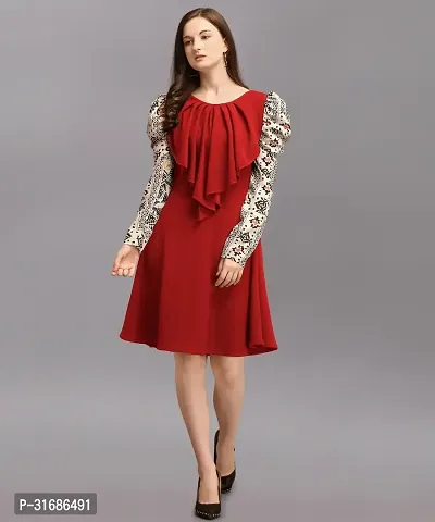 Stylish Red Polyester Dresses For Women-thumb0