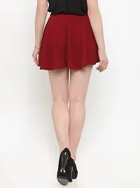 Stylish Maroon Polyester Solid Skirts For Women-thumb1