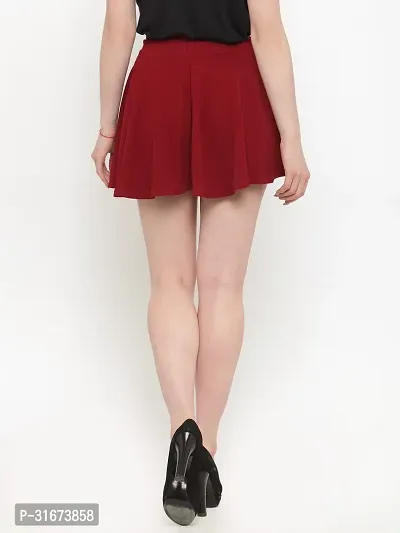 Stylish Maroon Polyester Solid Skirts For Women-thumb2