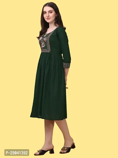 Adokedo Women A line Green Dress-thumb3