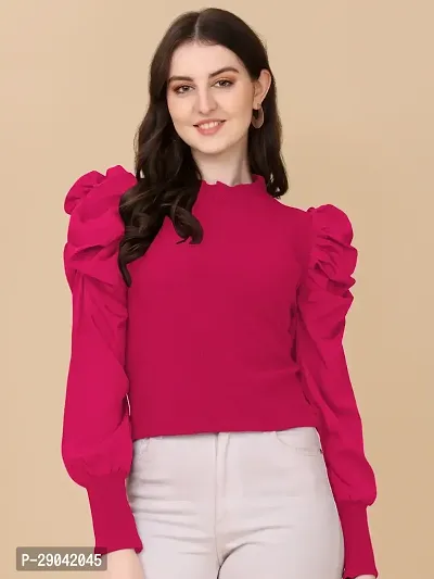 DL Fashion Casual Solid Women Pink Top