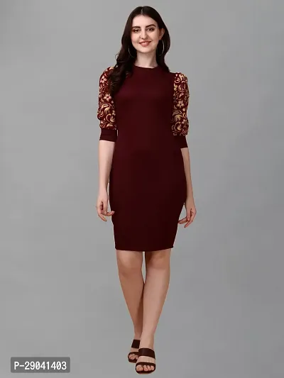 Adokedo Women Bodycon Maroon Dress