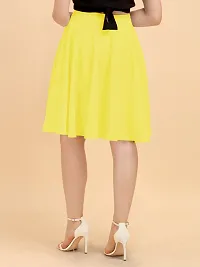 Stylish Yellow Polyester Solid Skirts For Women-thumb1