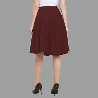 Stylish Maroon Polyester Solid Skirts For Women-thumb1