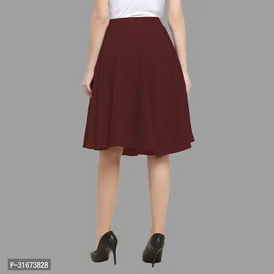 Stylish Maroon Polyester Solid Skirts For Women-thumb2