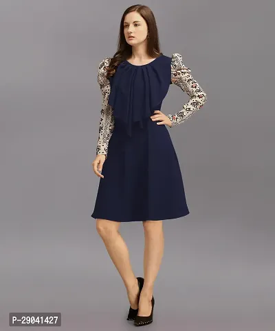 DL Fashion Women Fit and Flare Blue Dress-thumb3