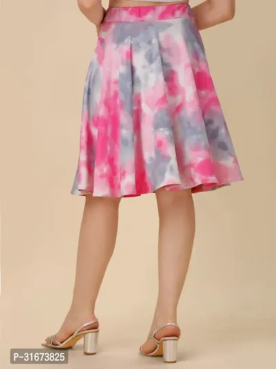 Stylish Pink Polyester Printed Skirts For Women-thumb2