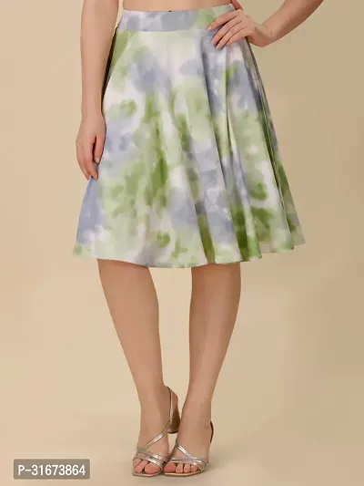 Stylish Green Polyester Printed Skirts For Women-thumb4