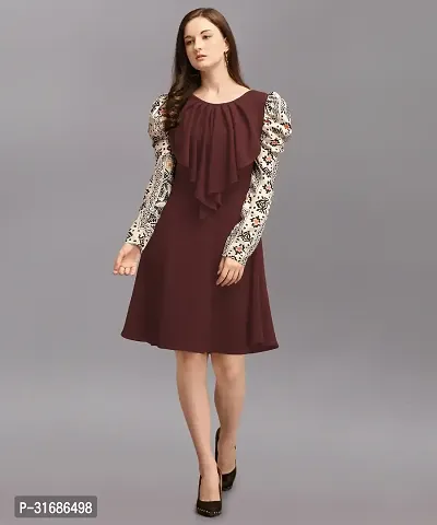 Stylish Brown Polyester Dresses For Women-thumb0