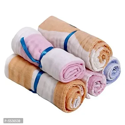 Cotton Printed Muslin Towel For Baby (Pack Of 5)-thumb0