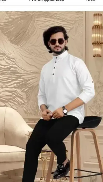 Classic Solid Short Kurta for Men