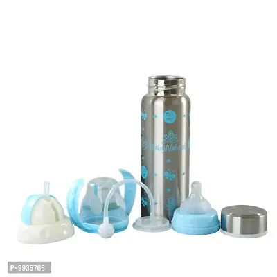 3 in 1 Baby Feeding Bottle Thermo-Steel Multifuncti (Blue)-thumb0