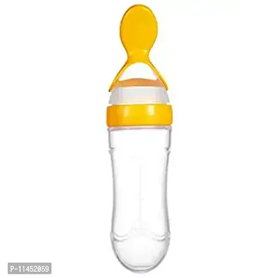 Training Silicone Spoon Rice Cereal Squeeze Baby Bottle Spoon Safe Tableware Baby Feeding-thumb0