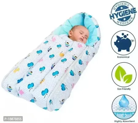 Co Blue Color Baby Quilt/Sleeping Bag Cum Baby Carry Bag 64 * 41 cms-thumb0