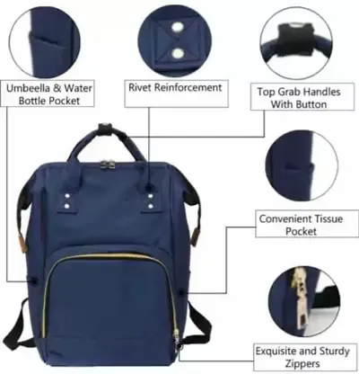 Diaper Backpack Tote Bag Mother Baby Diaper Nappy Changing Bag Travel Shoulder Bag  ( blue bag)