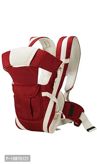 Baby Carrier Bag Kangaroo Design Sling 4 in 1 Ergonomic Style With Adjustable Shoulder Strap  Hip support Basket for Front Back Use for Mother Child Infant toddlers Travel - 0-2 year Maroon-thumb0