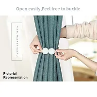 FURNISHINGKART 4 Pieces Pearl Magnet Home Bathroom Window Curtain Drape Tie-Back Holdback Curtain Holder - No Tools Or Assembly Required - 40cm (Dark Brown)-thumb3