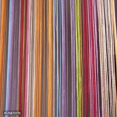 FURNISHINGKART Set of 2 Beautiful 6.5ft Multicolor Decorative Thread Curtain Polyester Room Divider String Thread Room Door Curtain, 6.5FT x 3.41FT, Multicolor 7-thumb4