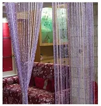 FURNISHINGKART Shining String Curtain - 6.5ft Purple  Pink-thumb3