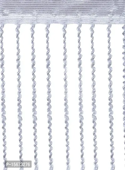FURNISHINGKART Twisted String Curtain - 6.5ft Grey-thumb3