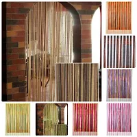 Exporthub Beautiful Fancy Loop String Curtain With Multi Beats - Multi Color (For Door - 4x7 ft, Coffee and Gold)-thumb1