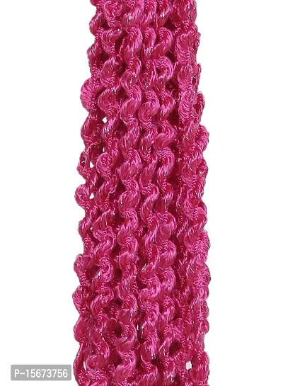 FURNISHINGKART Twisted String Curtain - 6.5ft Dark Pink-thumb3