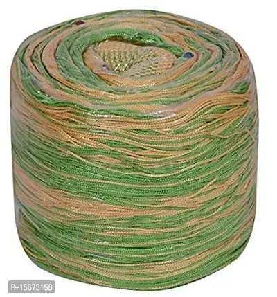 FURNISHINGKART Thread Bead String Polyester Door Curtain - 7ft, Green-thumb2