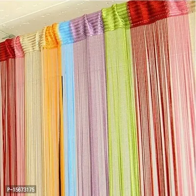 FURNISHINGKART Set of 2 Beautiful 6.5ft Multicolor Decorative Thread Curtain Polyester Room Divider String Thread Room Door Curtain, 6.5FT x 3.41FT, Multicolor 7-thumb2