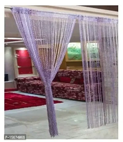 FURNISHINGKART Shining String Curtain - 6.5ft Purple  Pink