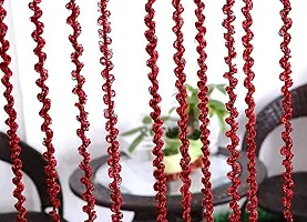 FURNISHINGKART Twisted String Curtain - 6.5ft Maroon-thumb2