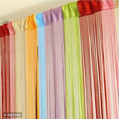 FURNISHINGKART Polyresin Seven Multicolor String Curtain, 6.5 Feet (Pack of 1)