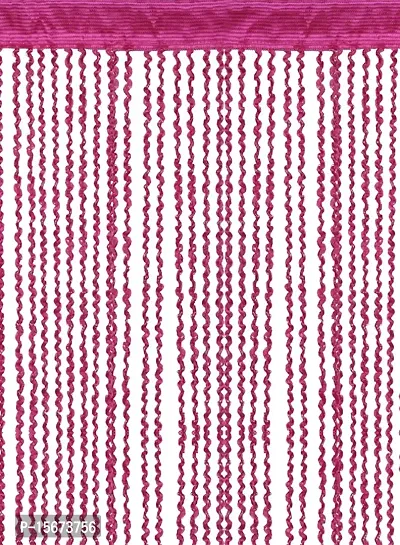 FURNISHINGKART Twisted String Curtain - 6.5ft Dark Pink-thumb2