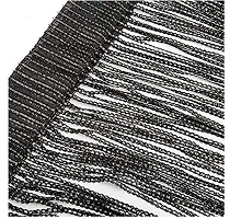 FURNISHINGKART Ribbon String Door  Window Curtain - 6.5ft Black-thumb3