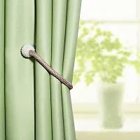 FURNISHINGKART 4 Pieces Pearl Magnet Home Bathroom Window Curtain Drape Tie-Back Holdback Curtain Holder - No Tools Or Assembly Required - 40cm (Light Brown)-thumb3