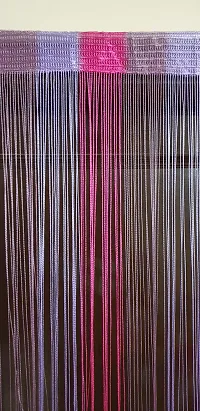 FURNISHINGKART 1Pc Beautiful 6.5ft Purple Decorative Thread Curtain Polyester Room Divider String Thread Room Door Curtain, 6.5FT x 3.41FT, Purple Multicolor-thumb2