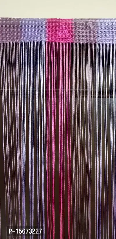 FURNISHINGKART 1Pc Beautiful 6.5ft Purple Decorative Thread Curtain Polyester Room Divider String Thread Room Door Curtain, 6.5FT x 3.41FT, Purple Multicolor-thumb3